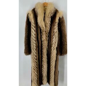 Vintage full length raccoon fur coat
